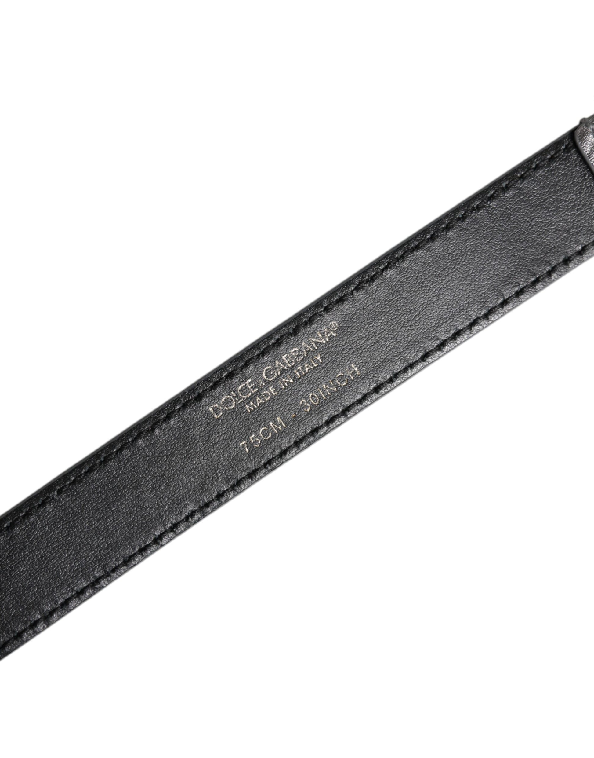 Silver Logo Engraved Metal Waist Buckle Belt