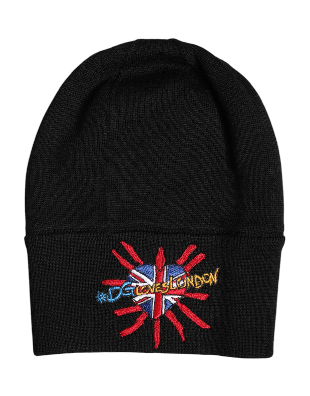 Chapeau bonnet en tricot noir #DGLOVESLONDON