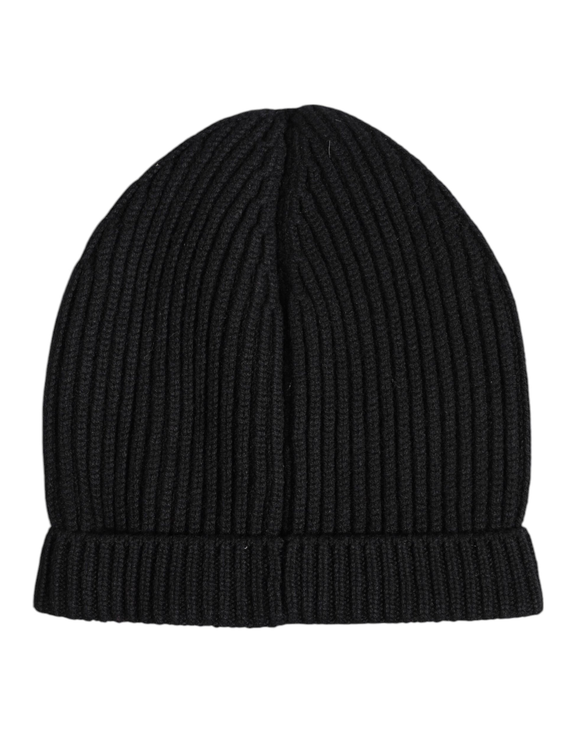 Chapeau de ski en cachemire noir tricoté pour l'hiver