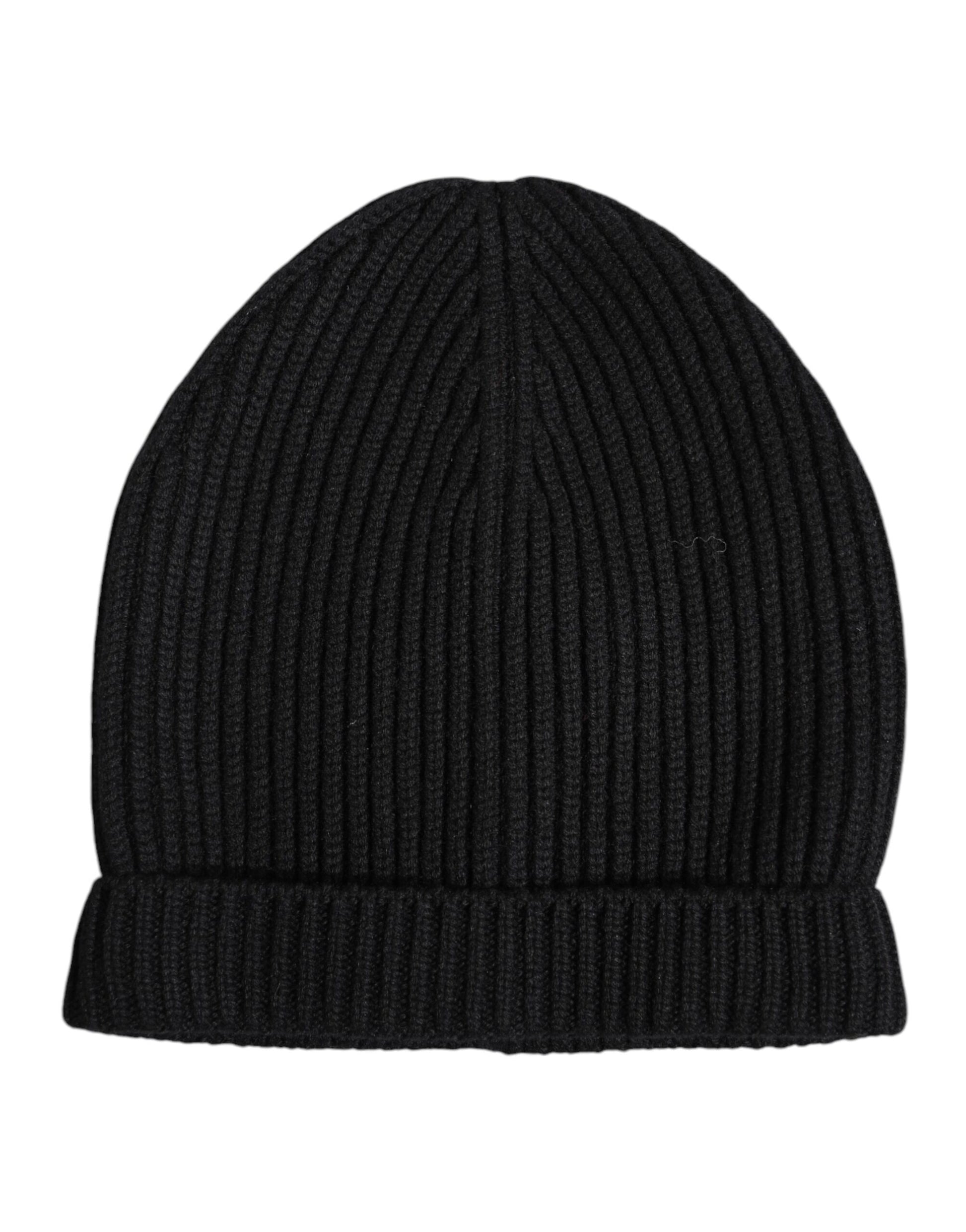 Chapeau de ski en cachemire noir tricoté pour l'hiver