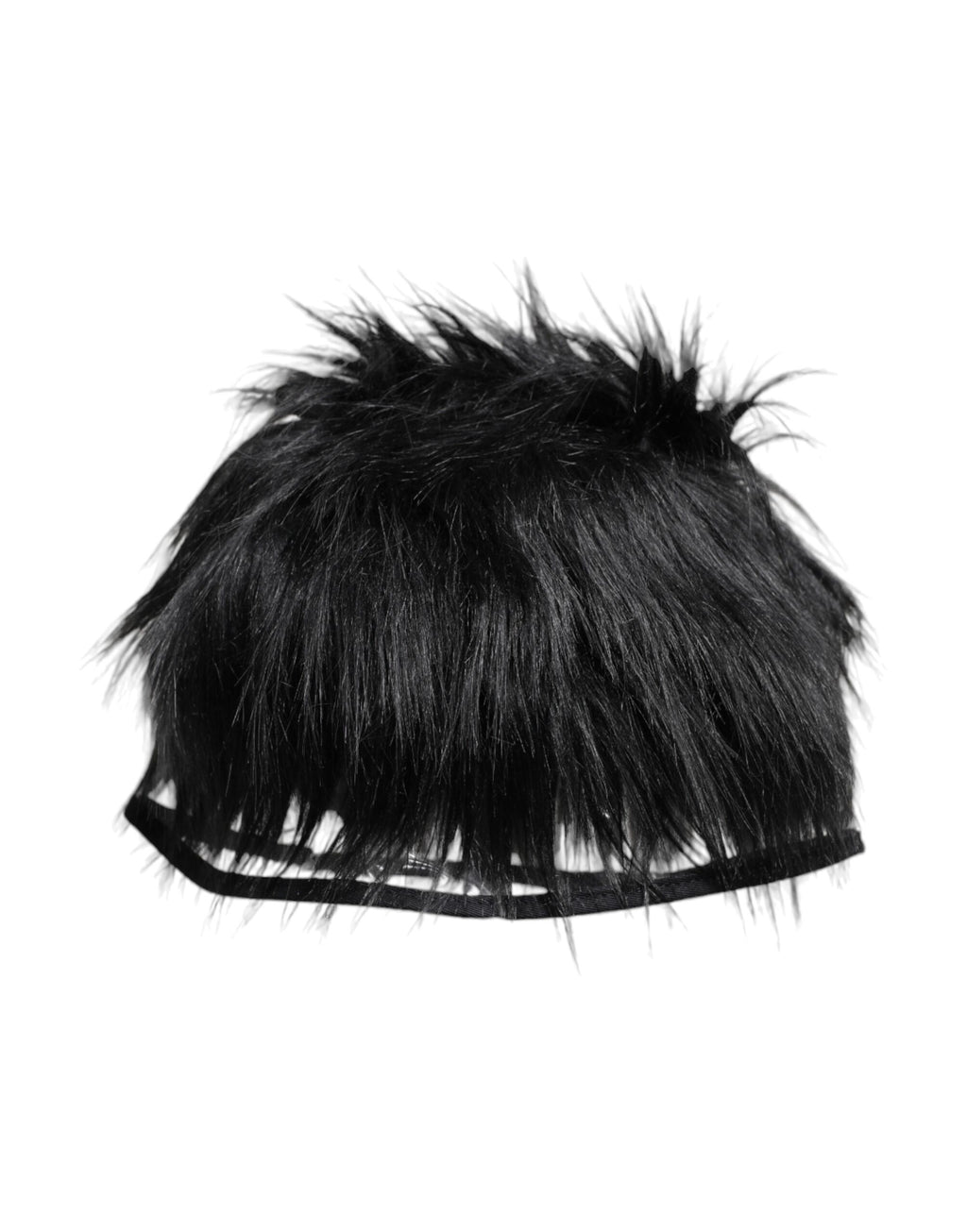 Chapeau cloche en fausse fourrure noire