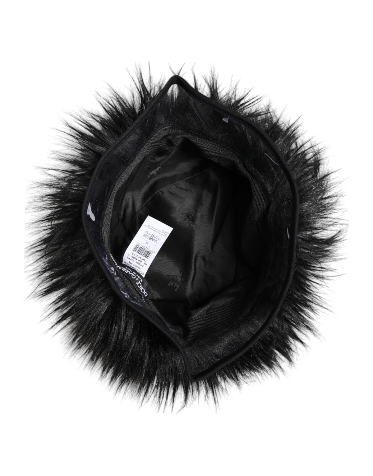 Chapeau cloche en fausse fourrure noire