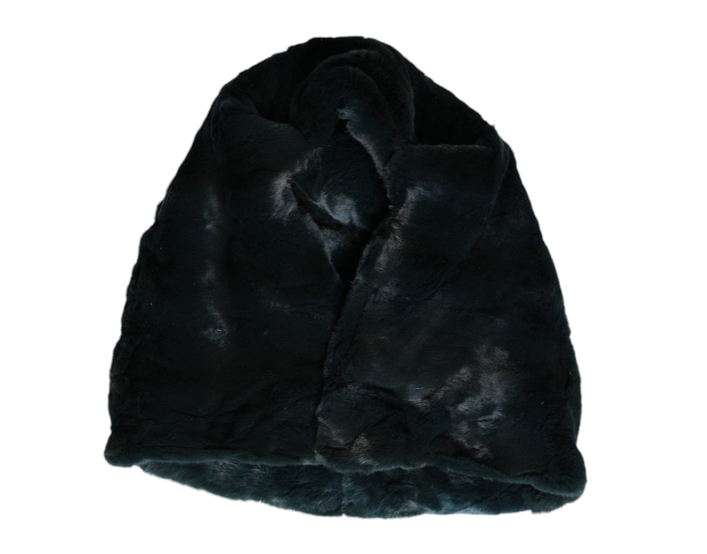 Black Weasel Fur Womens Beanie Hat