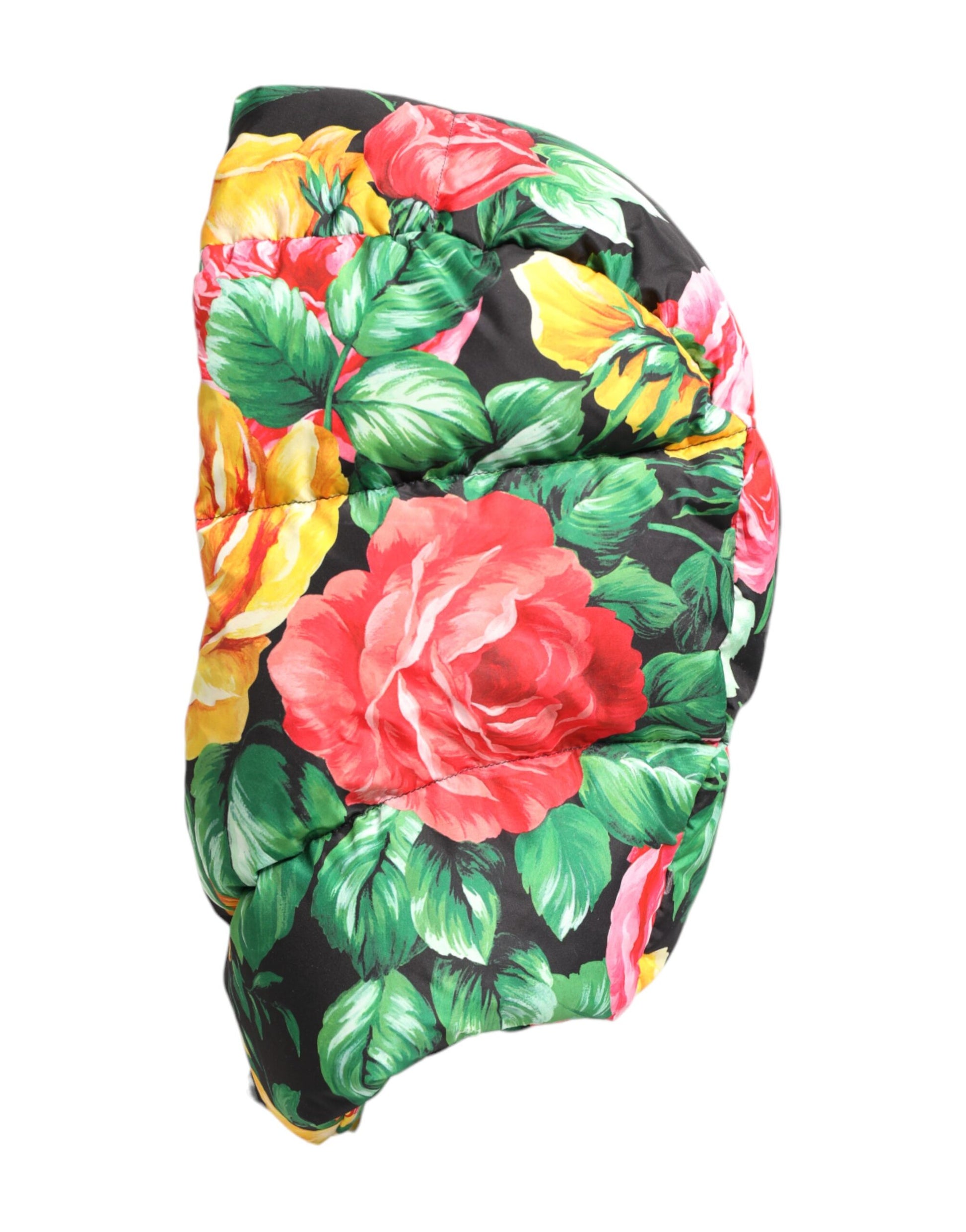 Chapeau-bonnet intégral à imprimé floral multicolore