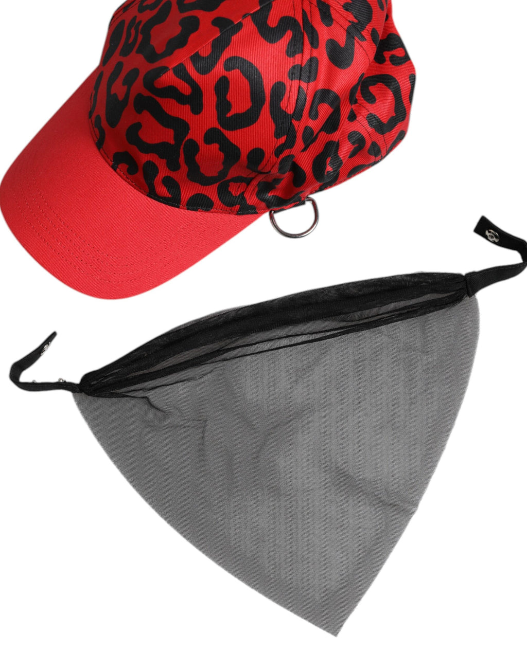 Casquette de baseball rouge en coton à 6 panneaux pour femme