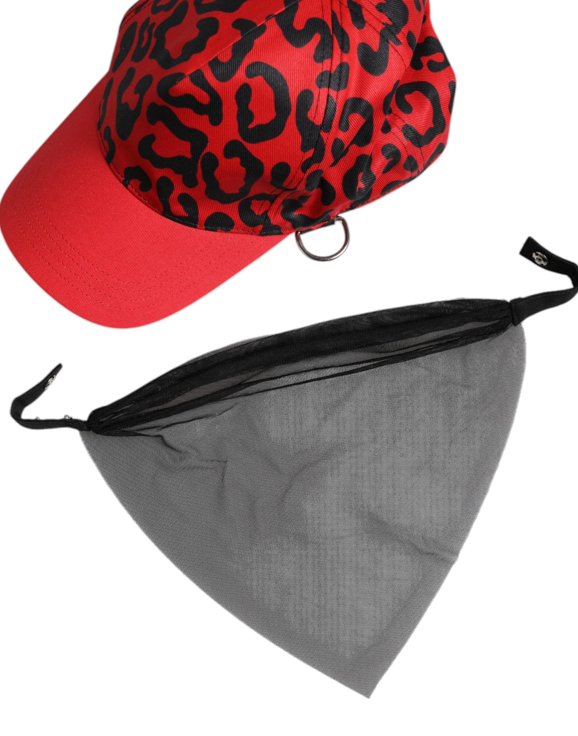 Casquette de baseball rouge en coton à 6 panneaux pour femme
