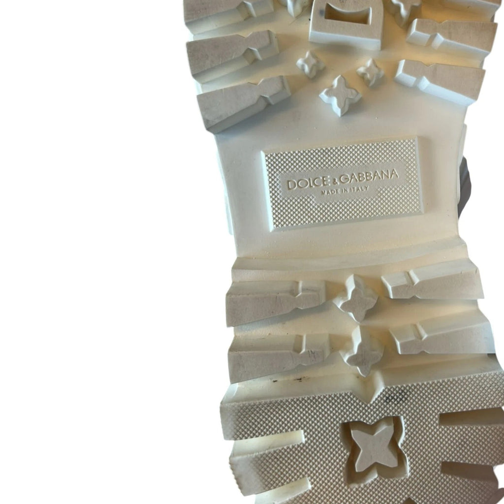 Bottes de cheville en cuir blanc avec logo en caoutchouc