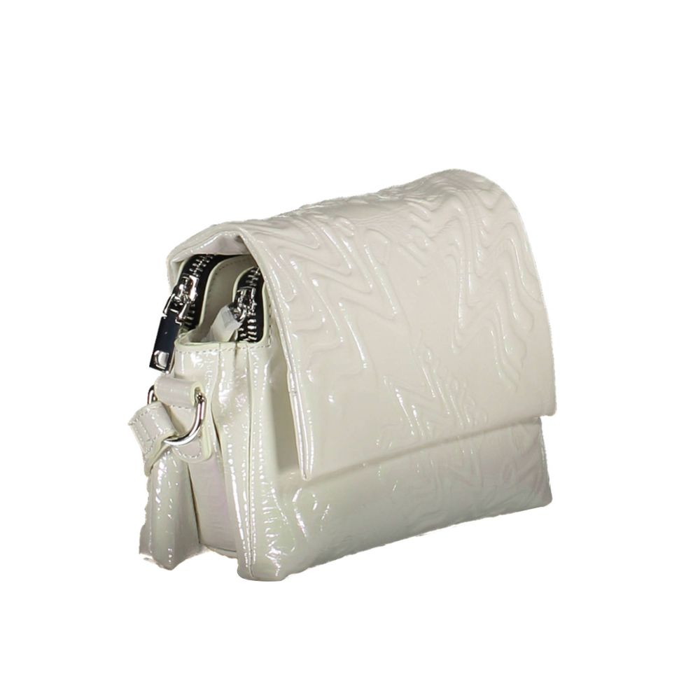 Bianco Polyurethane Women Shoulder Bag