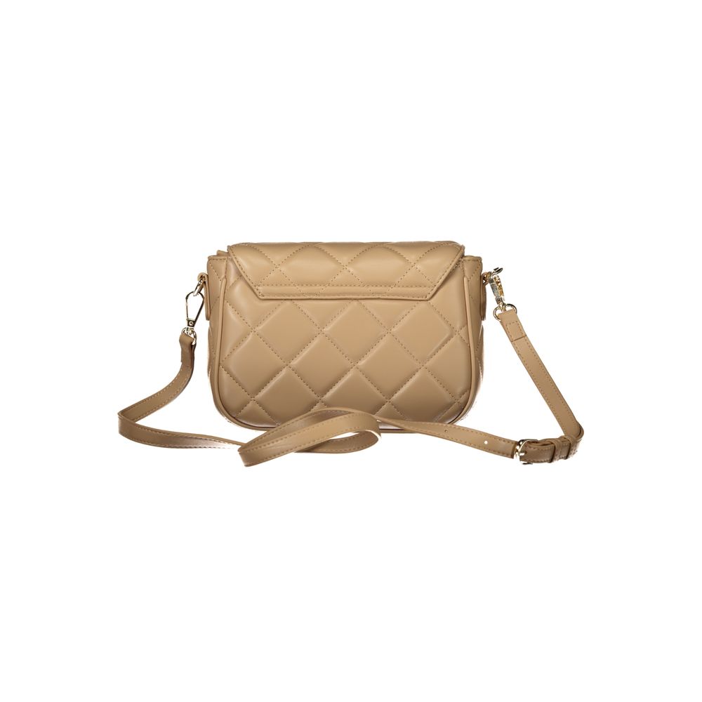 Beige Polyurethane Women Handbag
