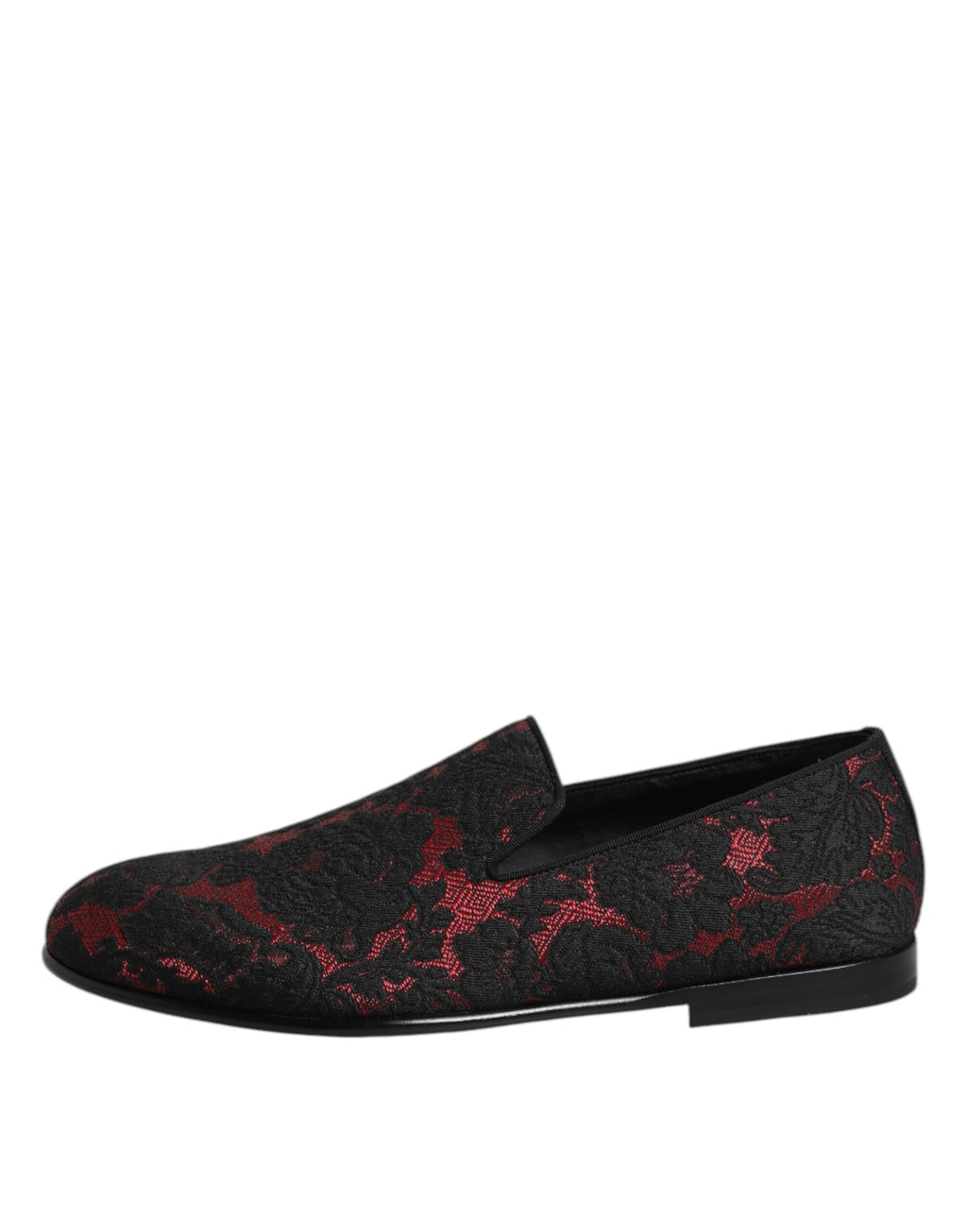 Chaussures plates à enfiler en jacquard rouge et noir