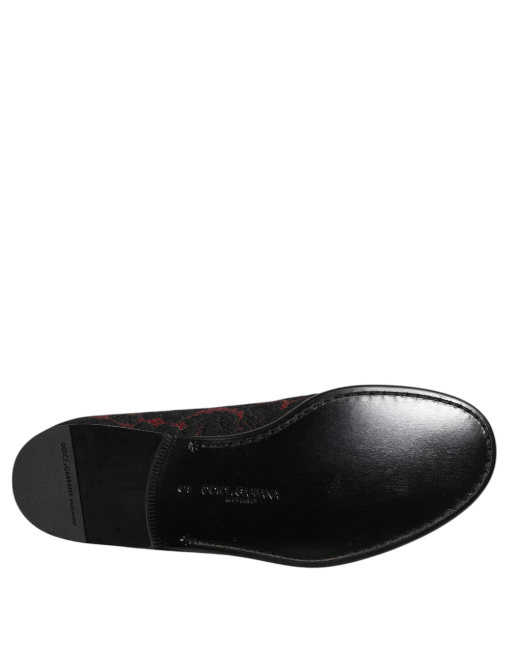 Chaussures plates à enfiler en jacquard rouge et noir
