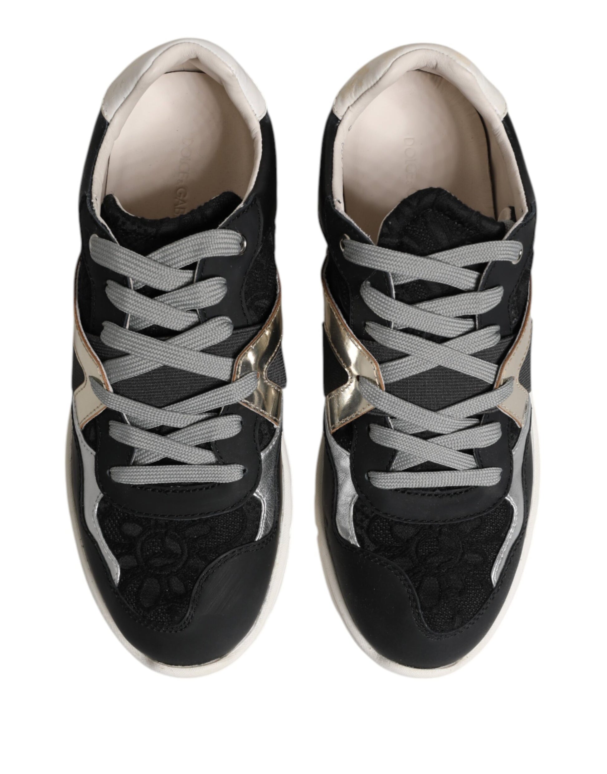 Chaussures de sport basses en cuir et daim multicolores