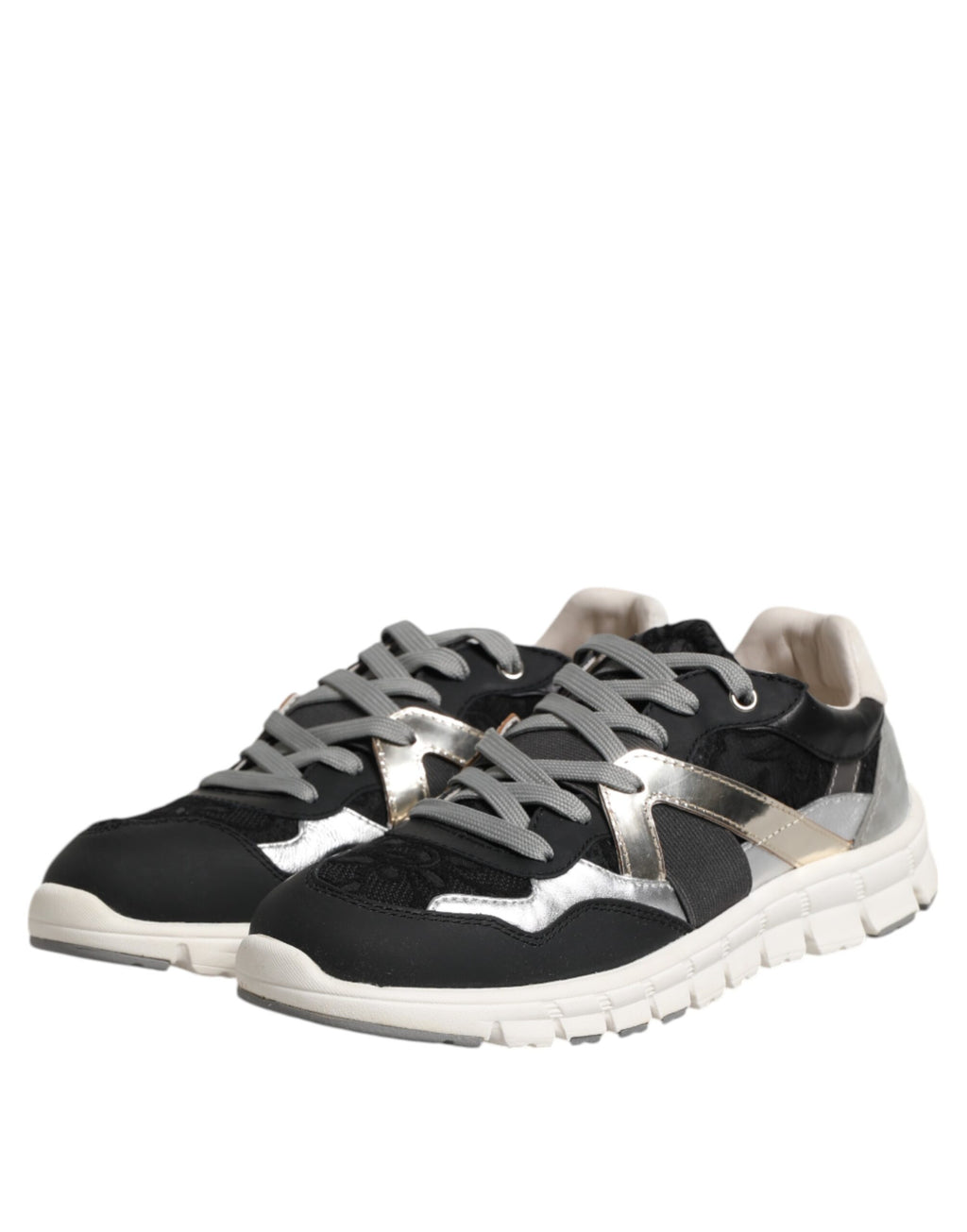Chaussures de sport basses en cuir et daim multicolores