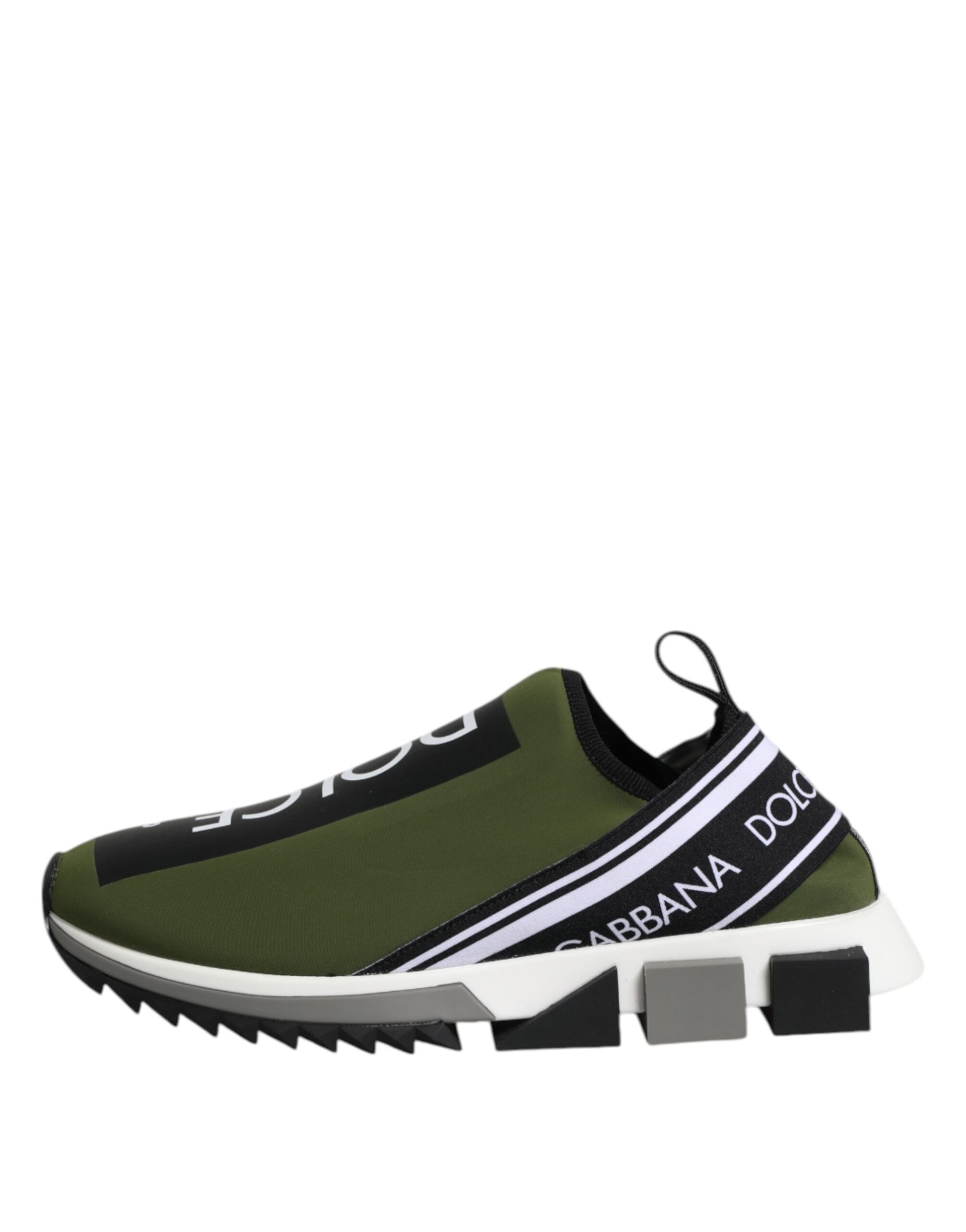 Sneakers Sorrento vertes et noires à enfiler