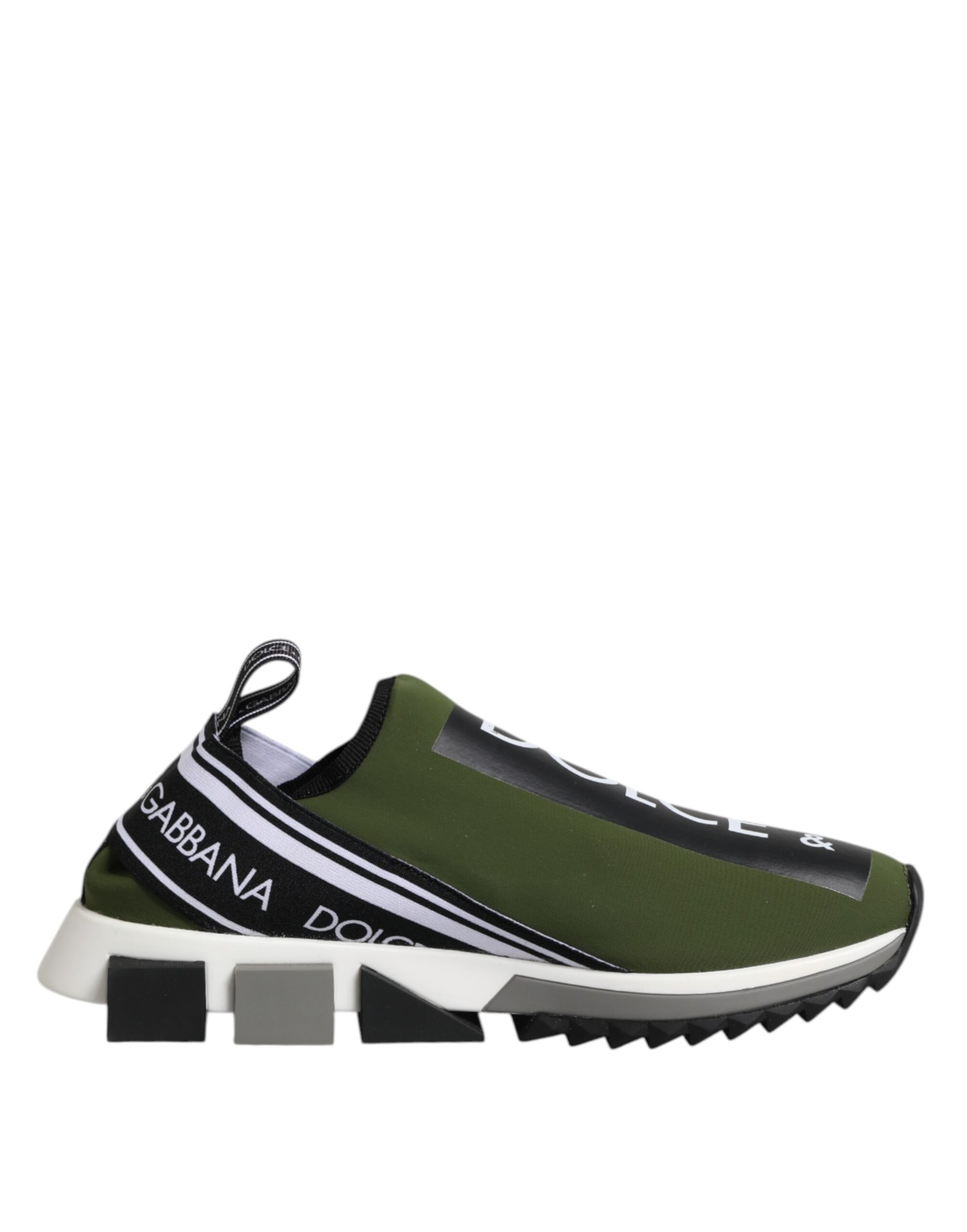 Sneakers Sorrento vertes et noires à enfiler
