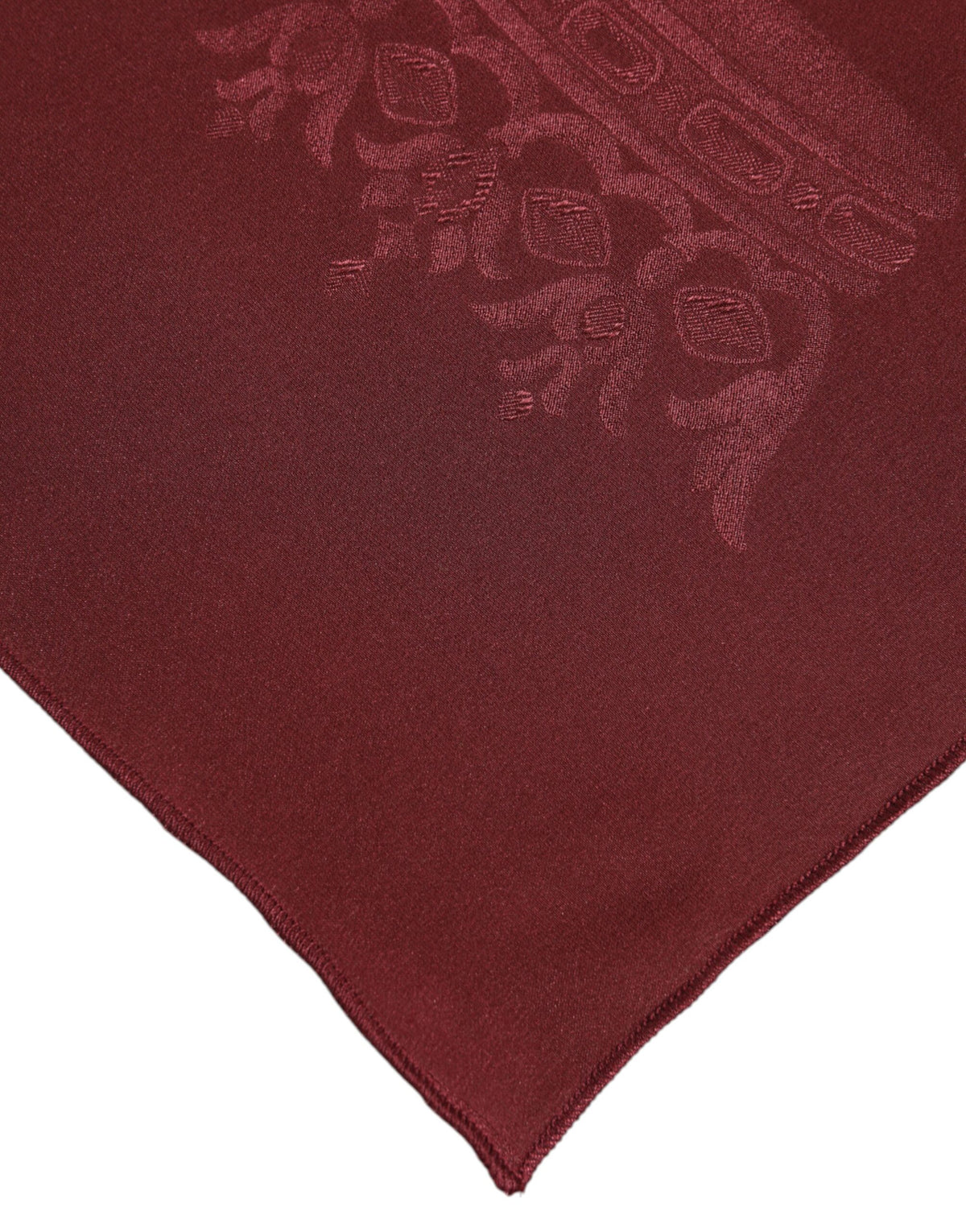 Maroon Silk Crown Square Men Foulard Scarf