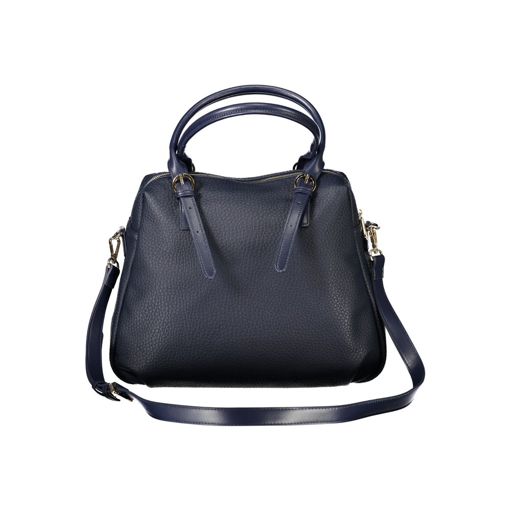 Blue Polyurethane Women's Bag