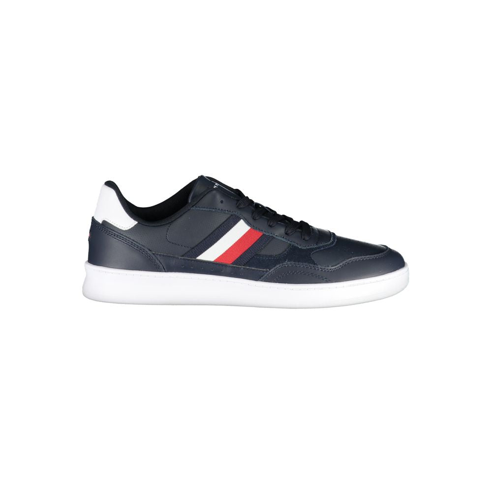 Blue Polyurethane Men Sneaker