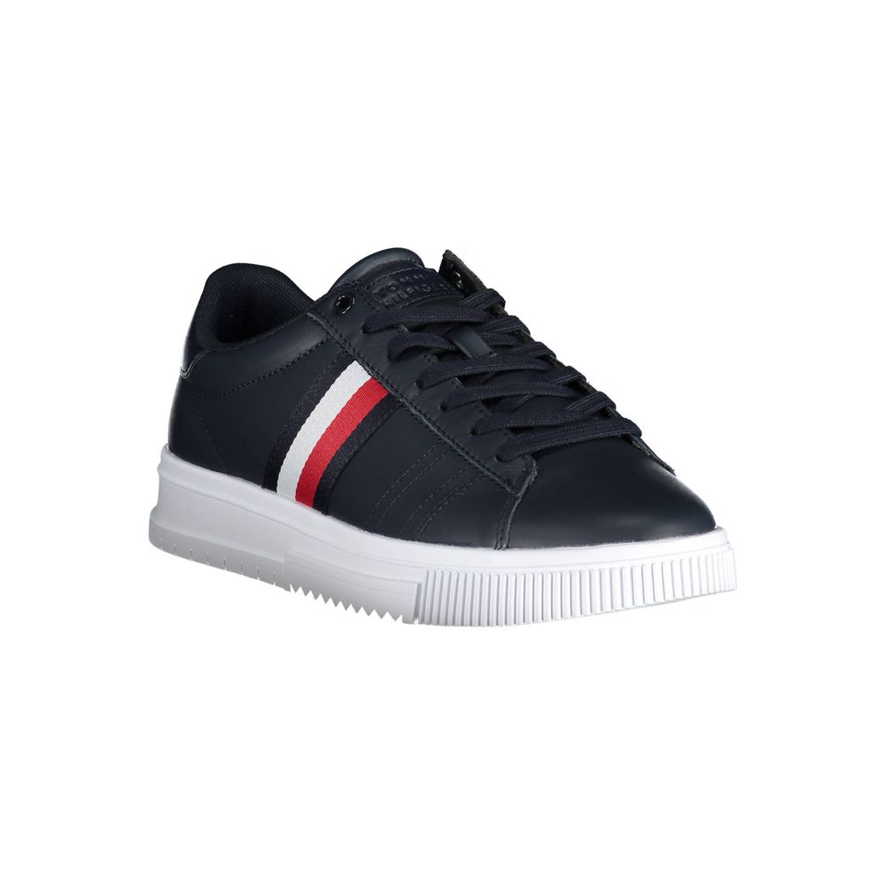 Blue Leather Men Sneaker