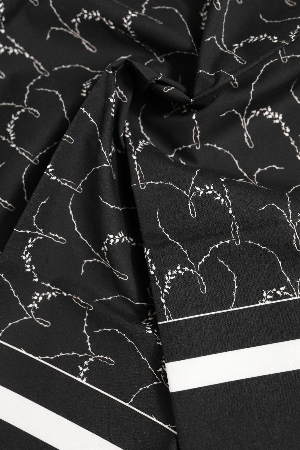 Black White Printed Square Men Foulard Scarf