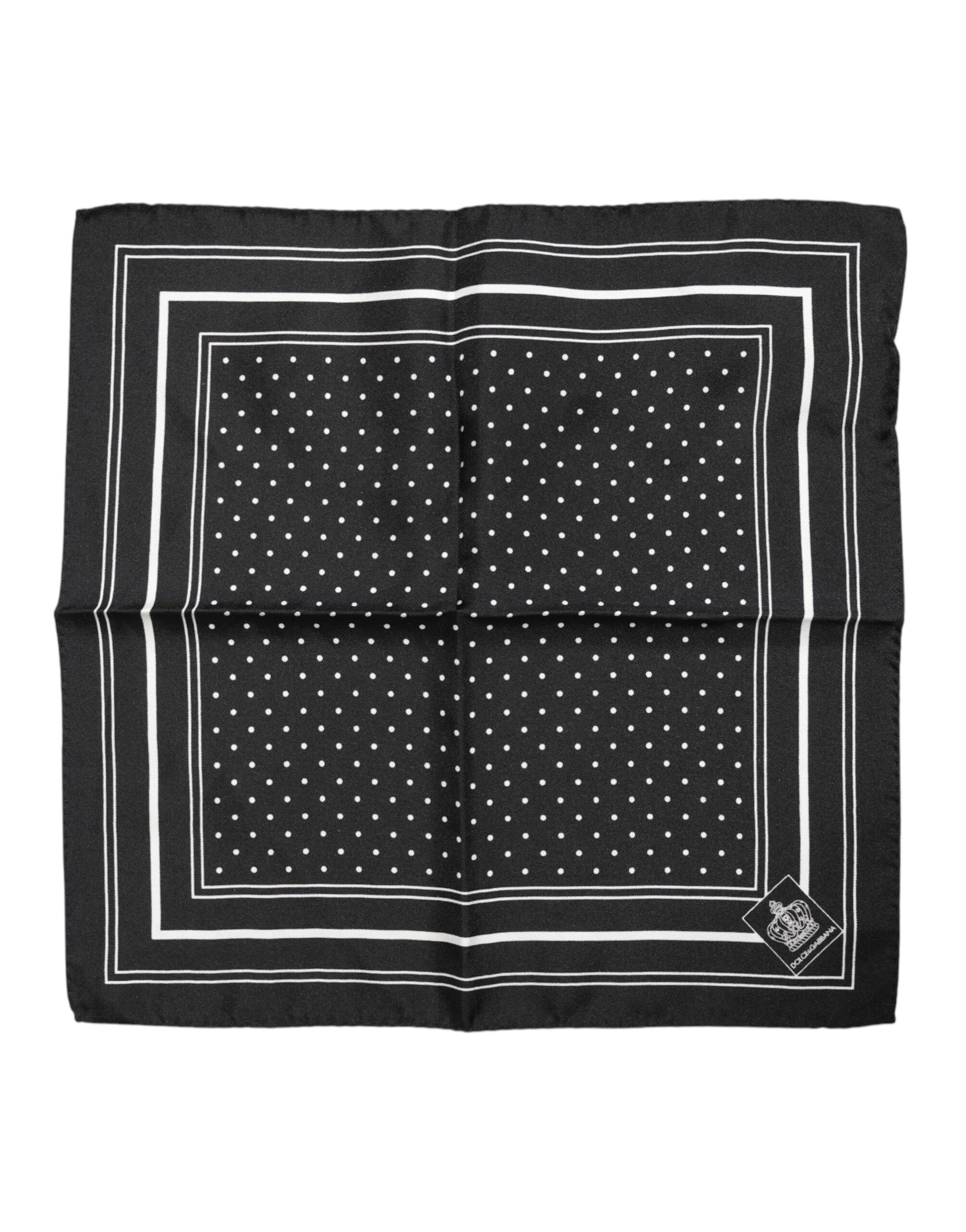Écharpe foulard homme à pois noir et blanc