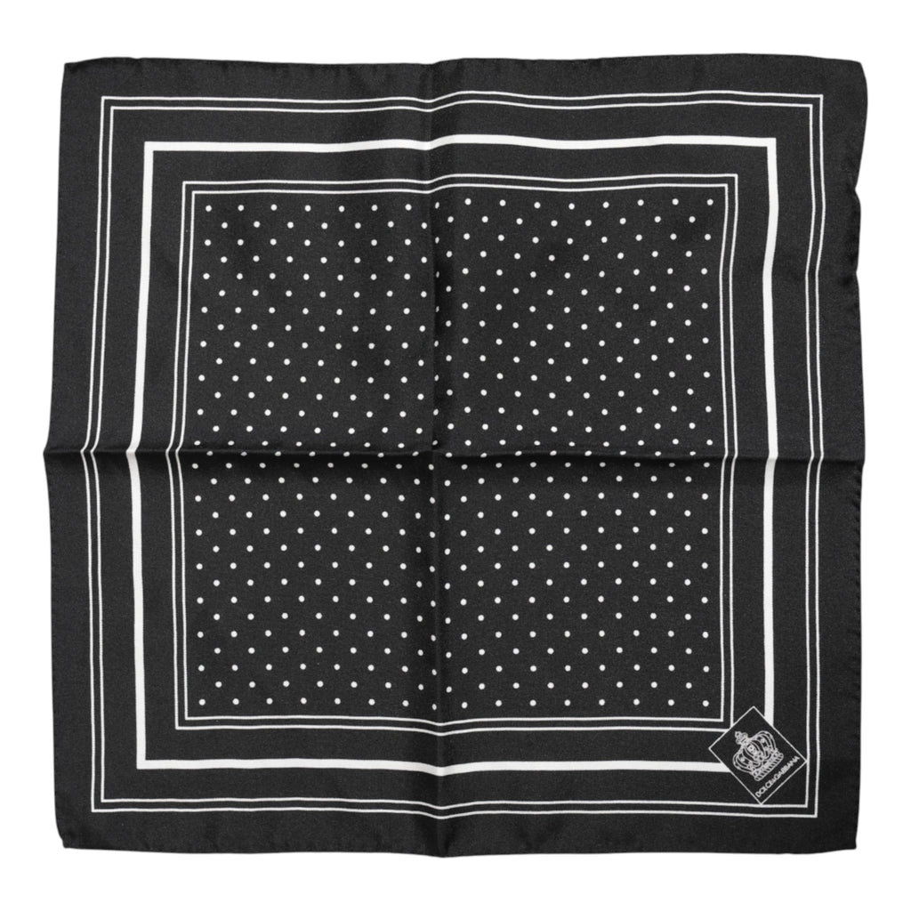 Écharpe foulard homme à pois noir et blanc