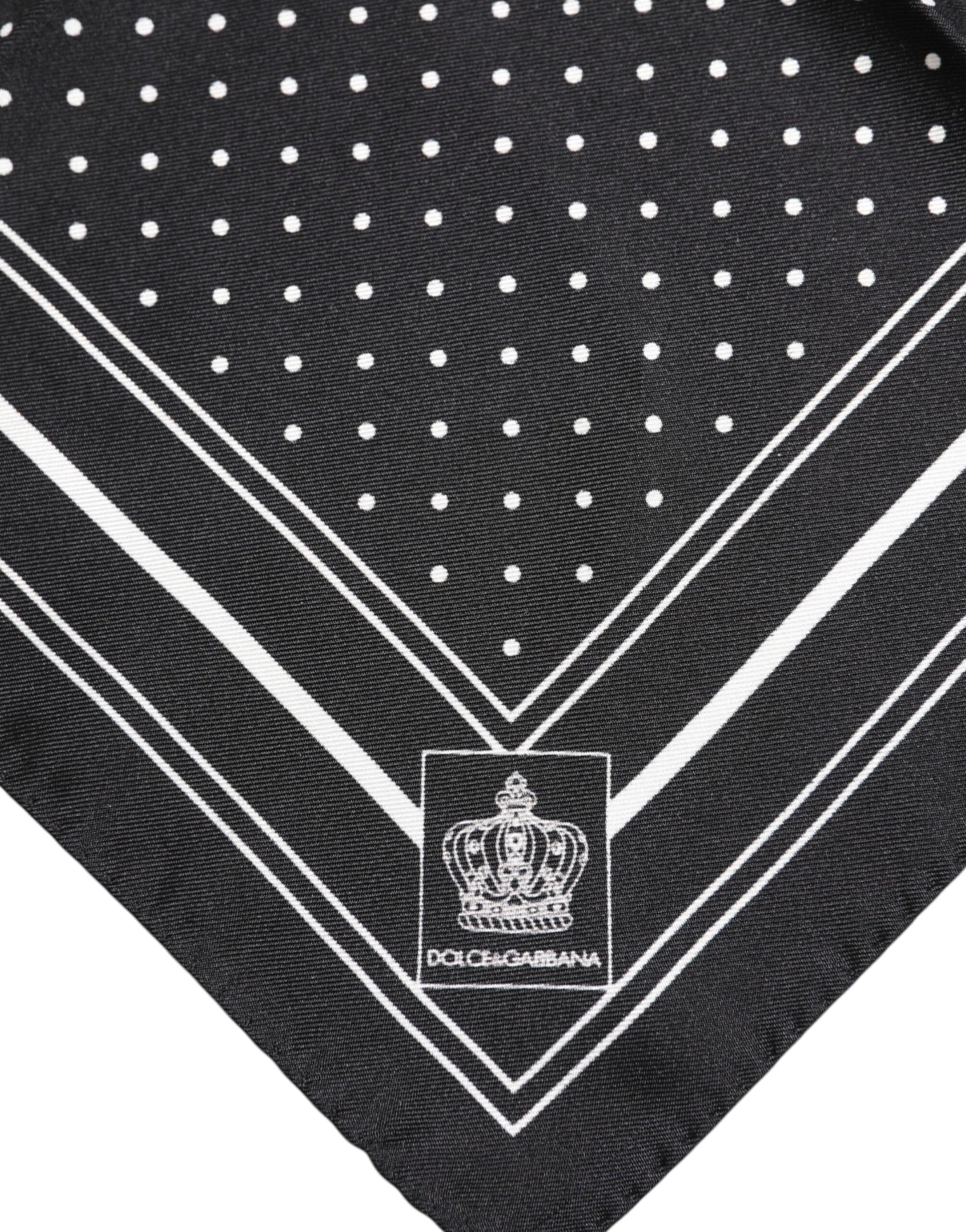 Écharpe foulard homme à pois noir et blanc