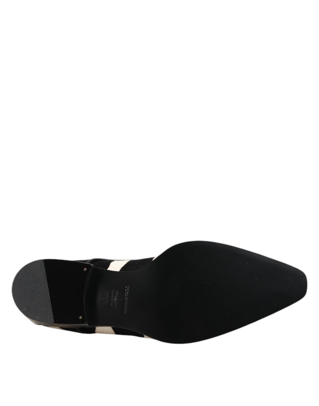 Black White Zebra Pony Fur Dress Shoes
