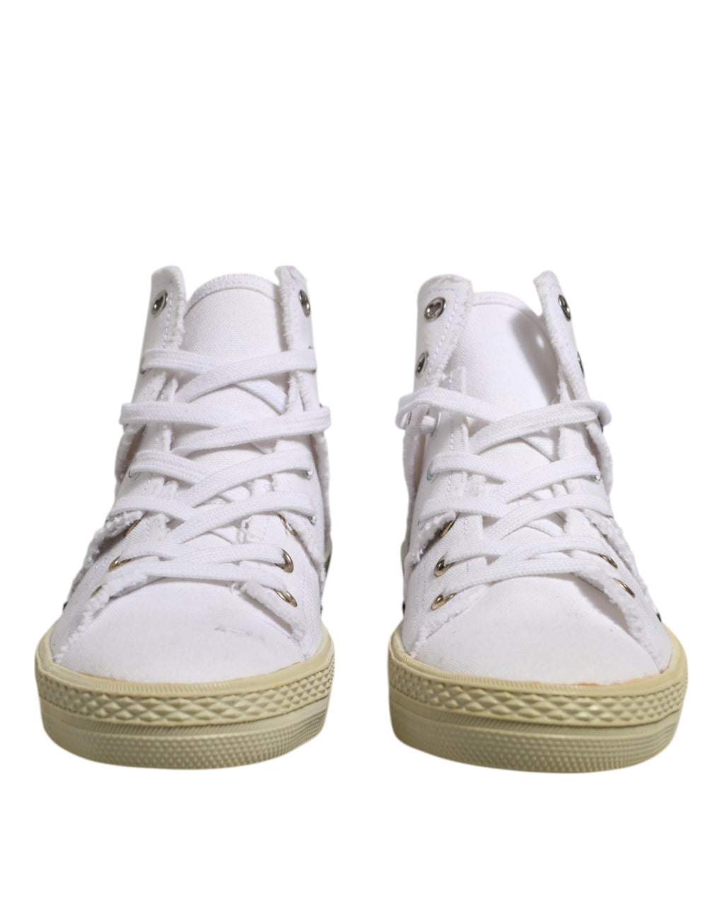 Sneakers blanches à lacets pour femmes, taille mi-hauteur