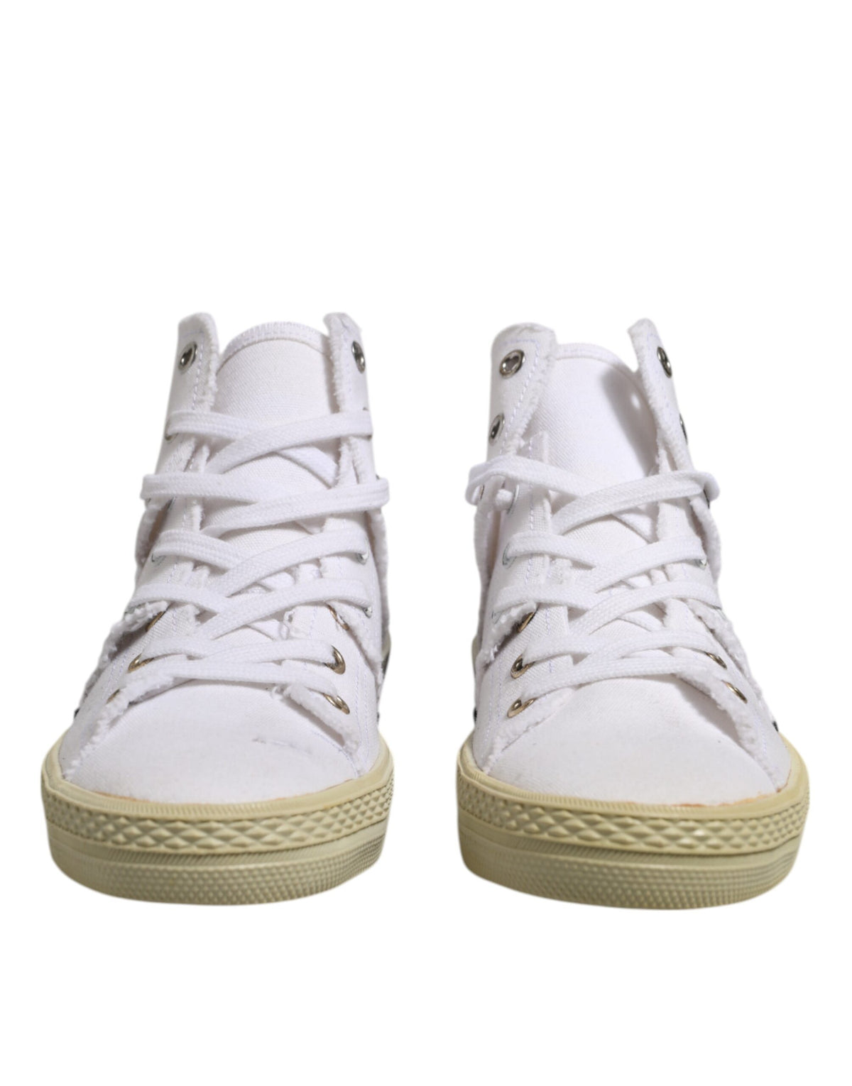 Sneakers blanches à lacets pour femmes, taille mi-hauteur