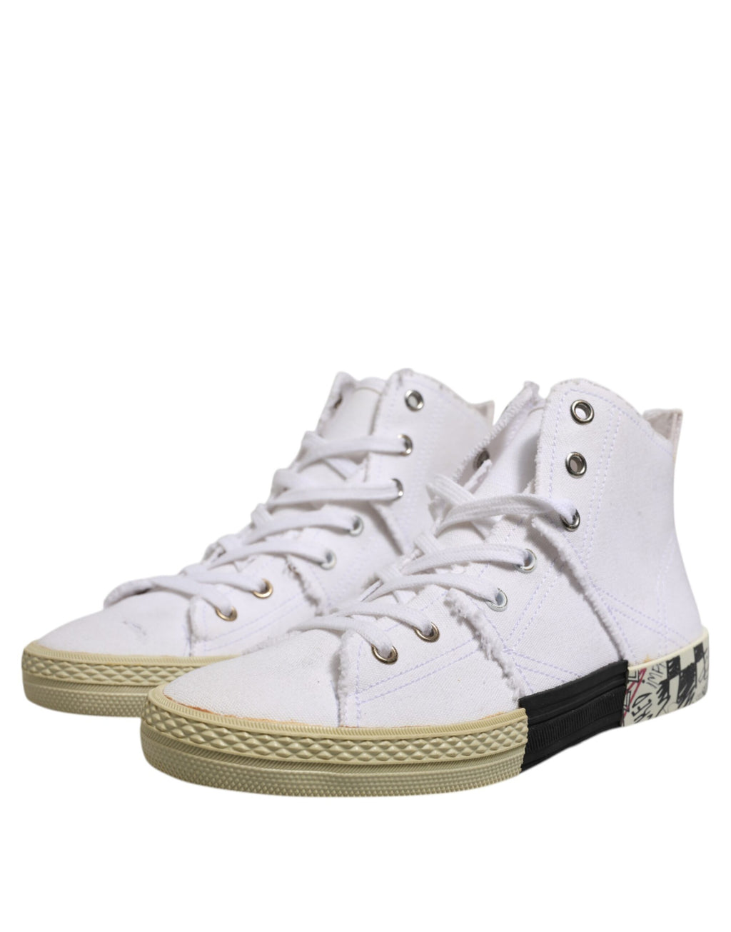Sneakers blanches à lacets pour femmes, taille mi-hauteur