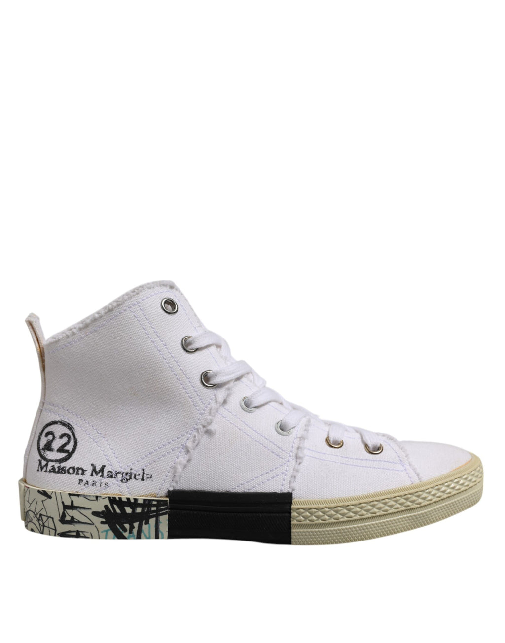Sneakers blanches à lacets pour femmes, taille mi-hauteur