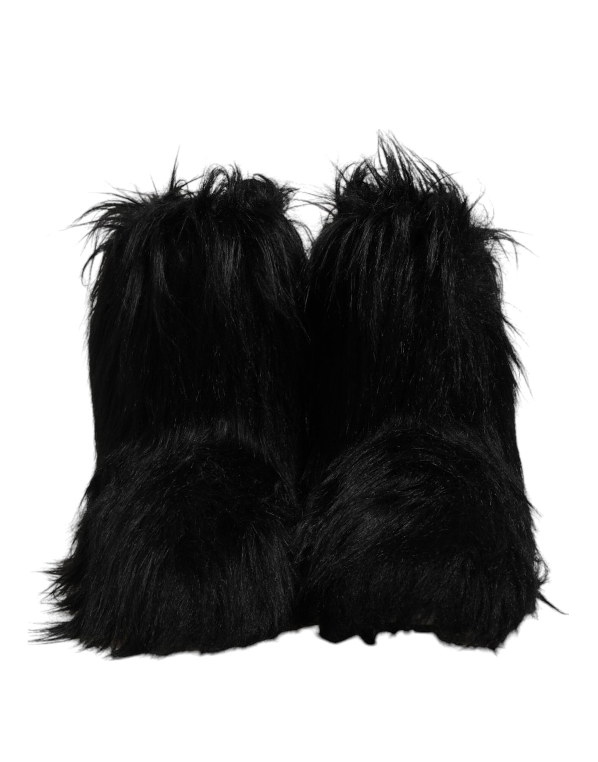 Bottines mi-mollet en fausse fourrure noire