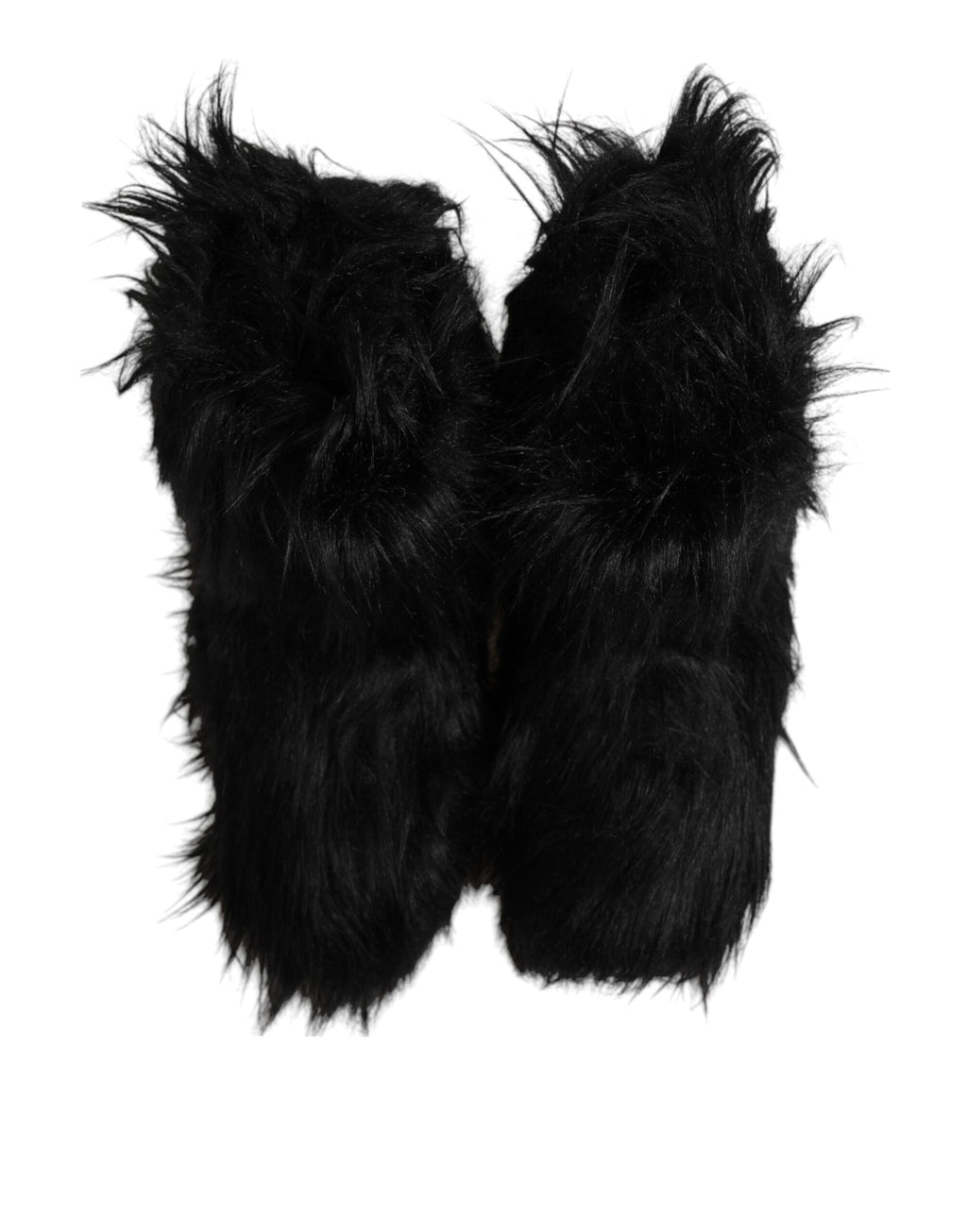 Bottines mi-mollet en fausse fourrure noire