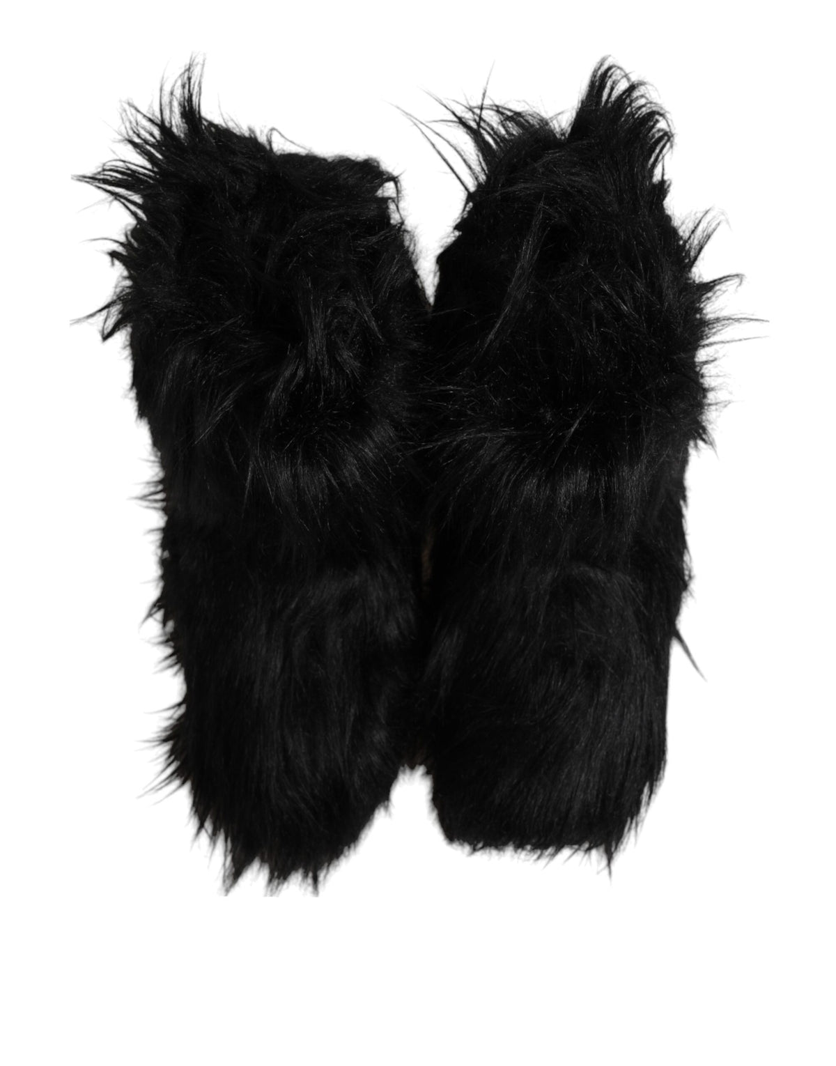 Bottines mi-mollet en fausse fourrure noire