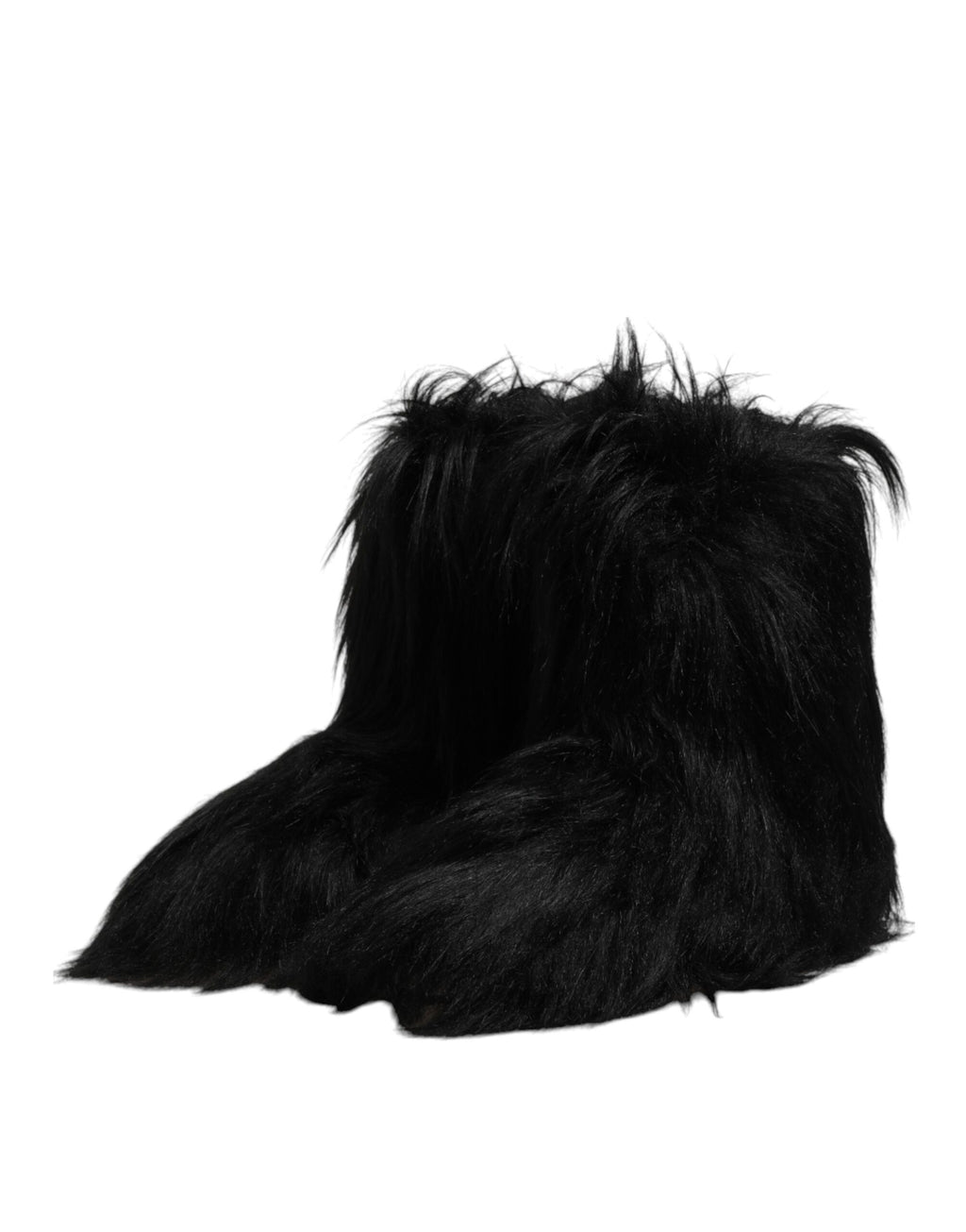 Bottines mi-mollet en fausse fourrure noire