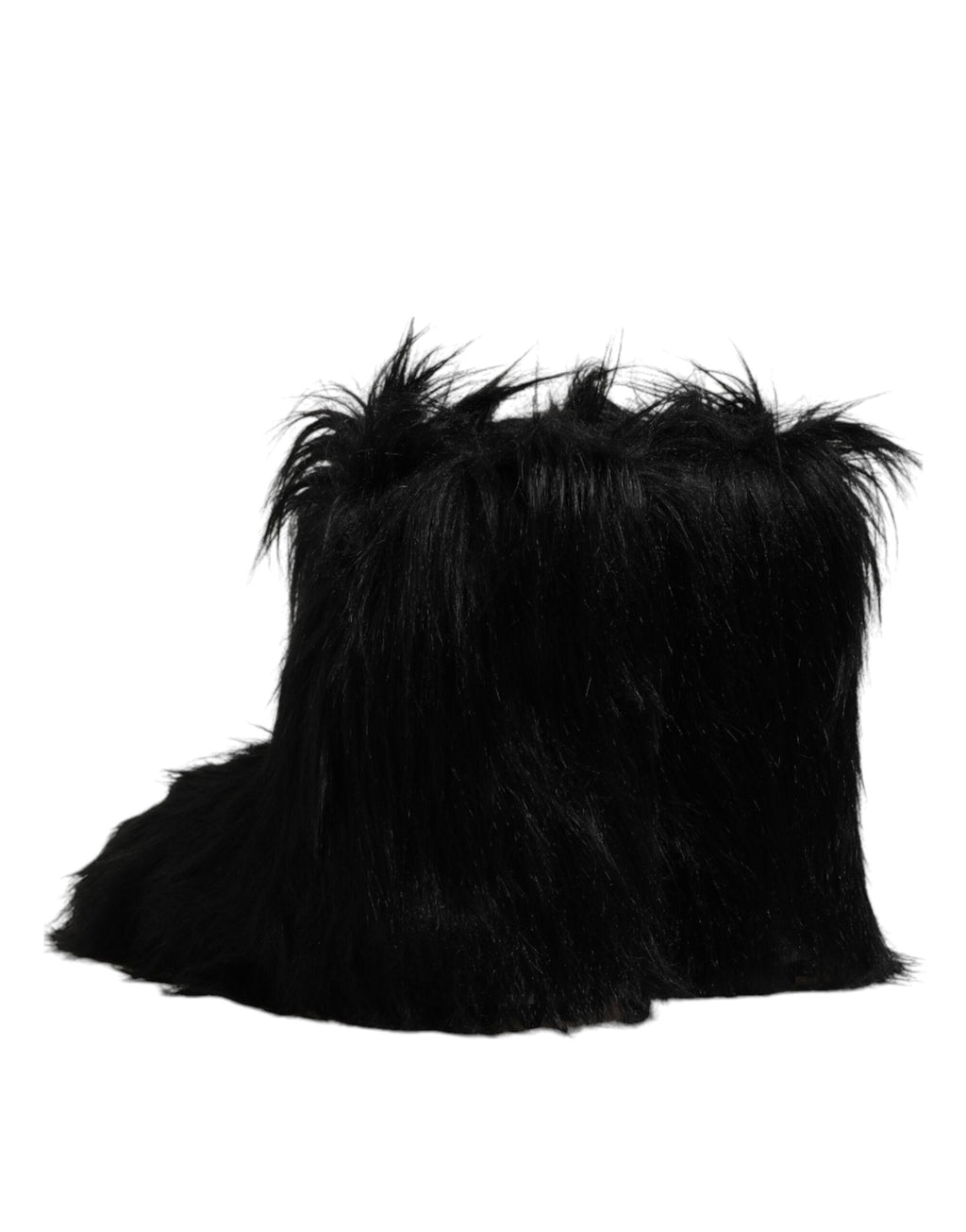 Bottines mi-mollet en fausse fourrure noire