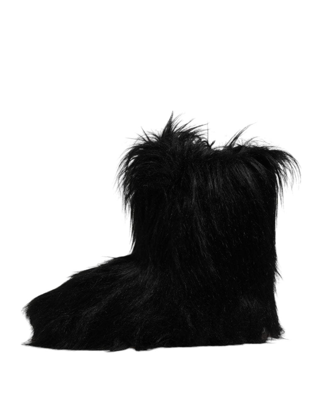 Bottines mi-mollet en fausse fourrure noire