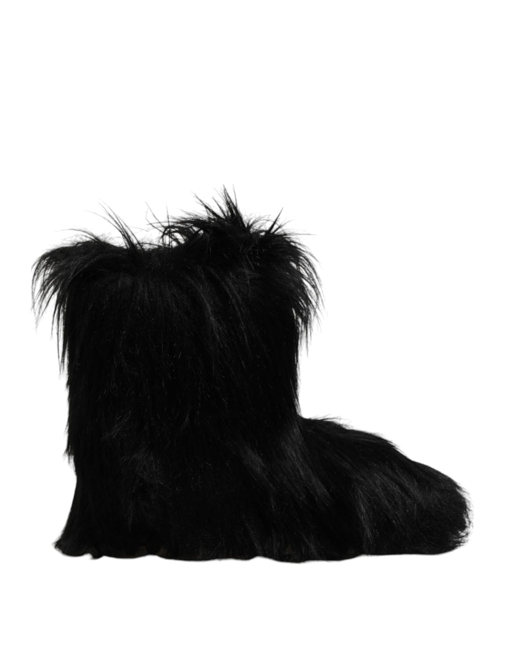 Bottines mi-mollet en fausse fourrure noire