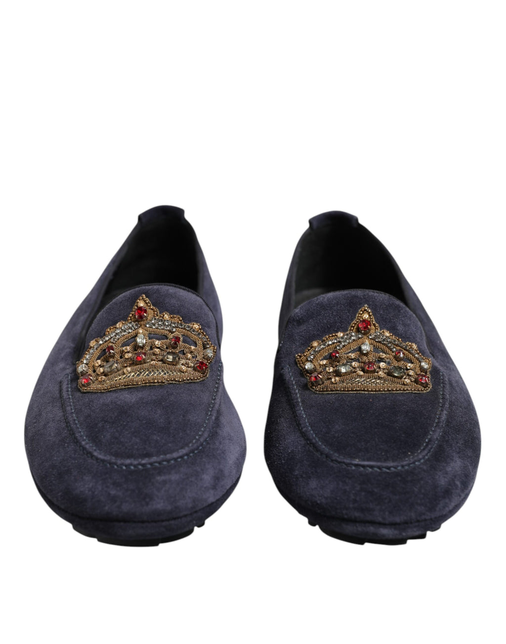 Boutures de cuir bleu daim avec cristaux, chaussures habillées.