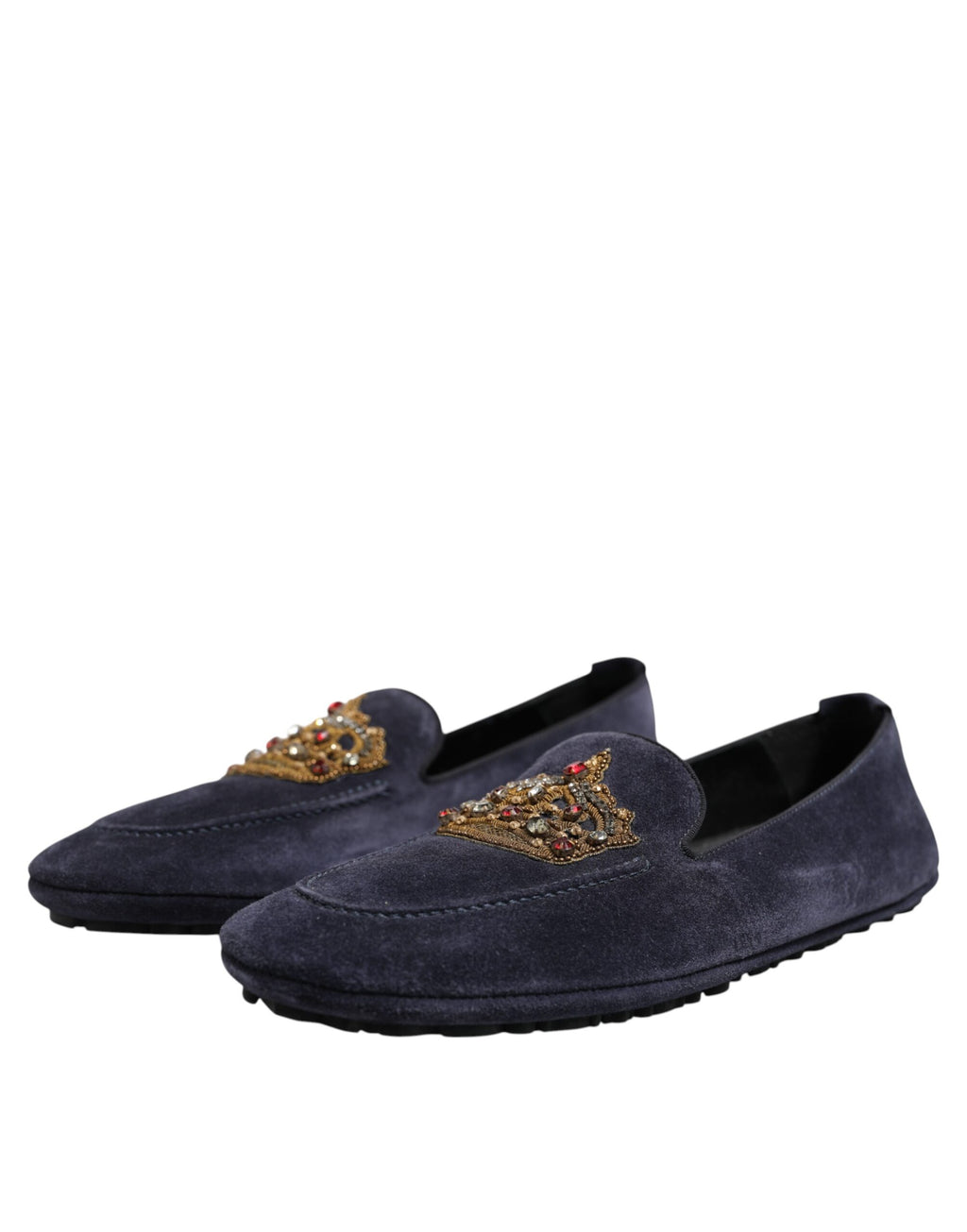 Boutures de cuir bleu daim avec cristaux, chaussures habillées.