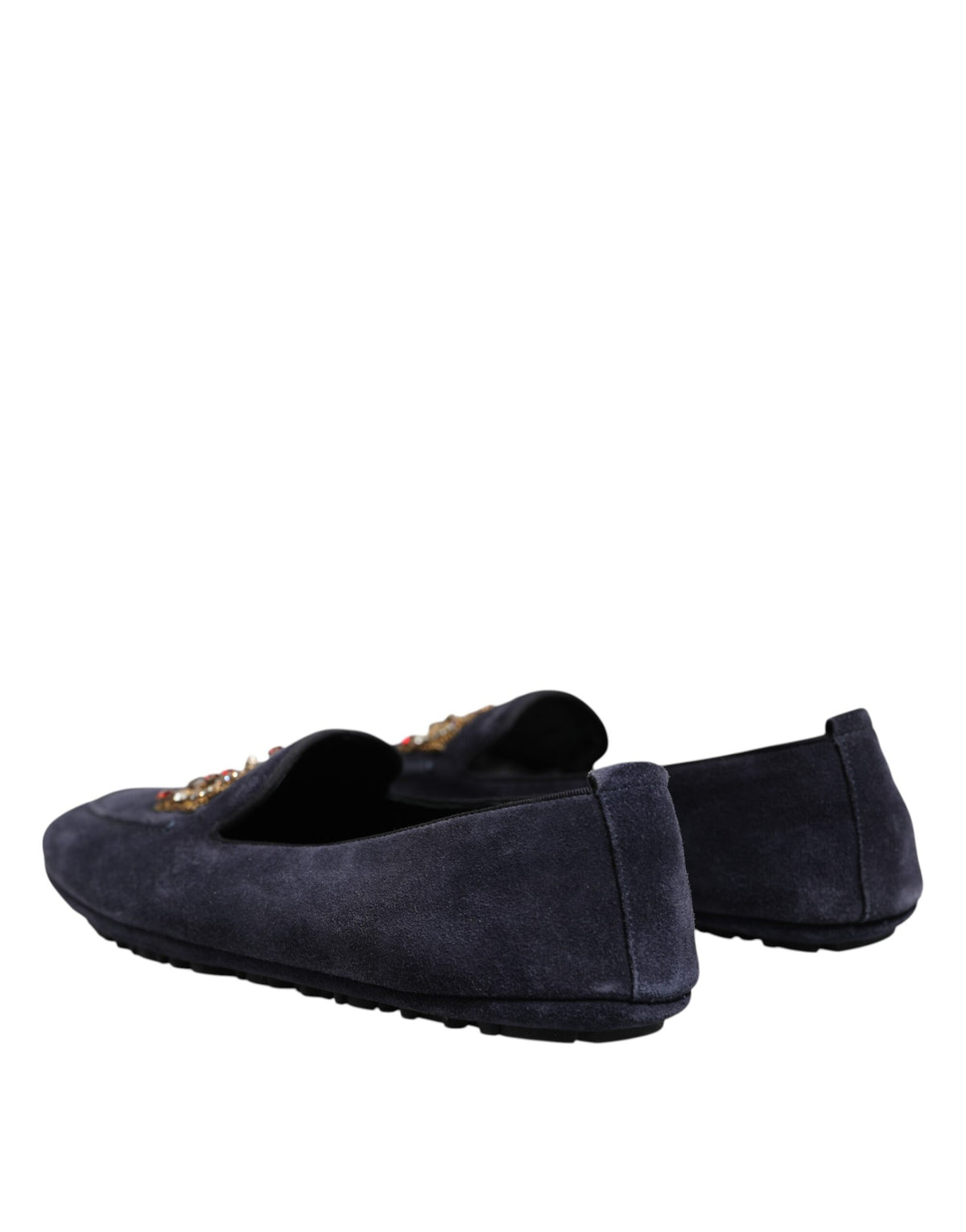 Boutures de cuir bleu daim avec cristaux, chaussures habillées.