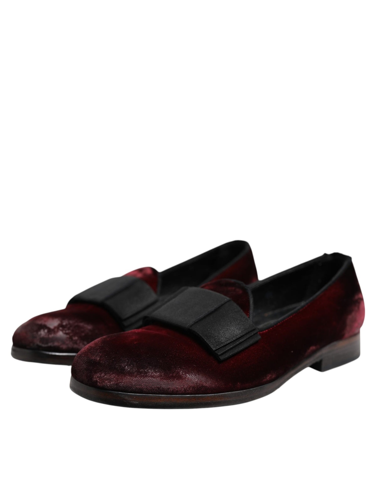 Chaussures habillées mocassins à enfiler pour homme en velours rouge
