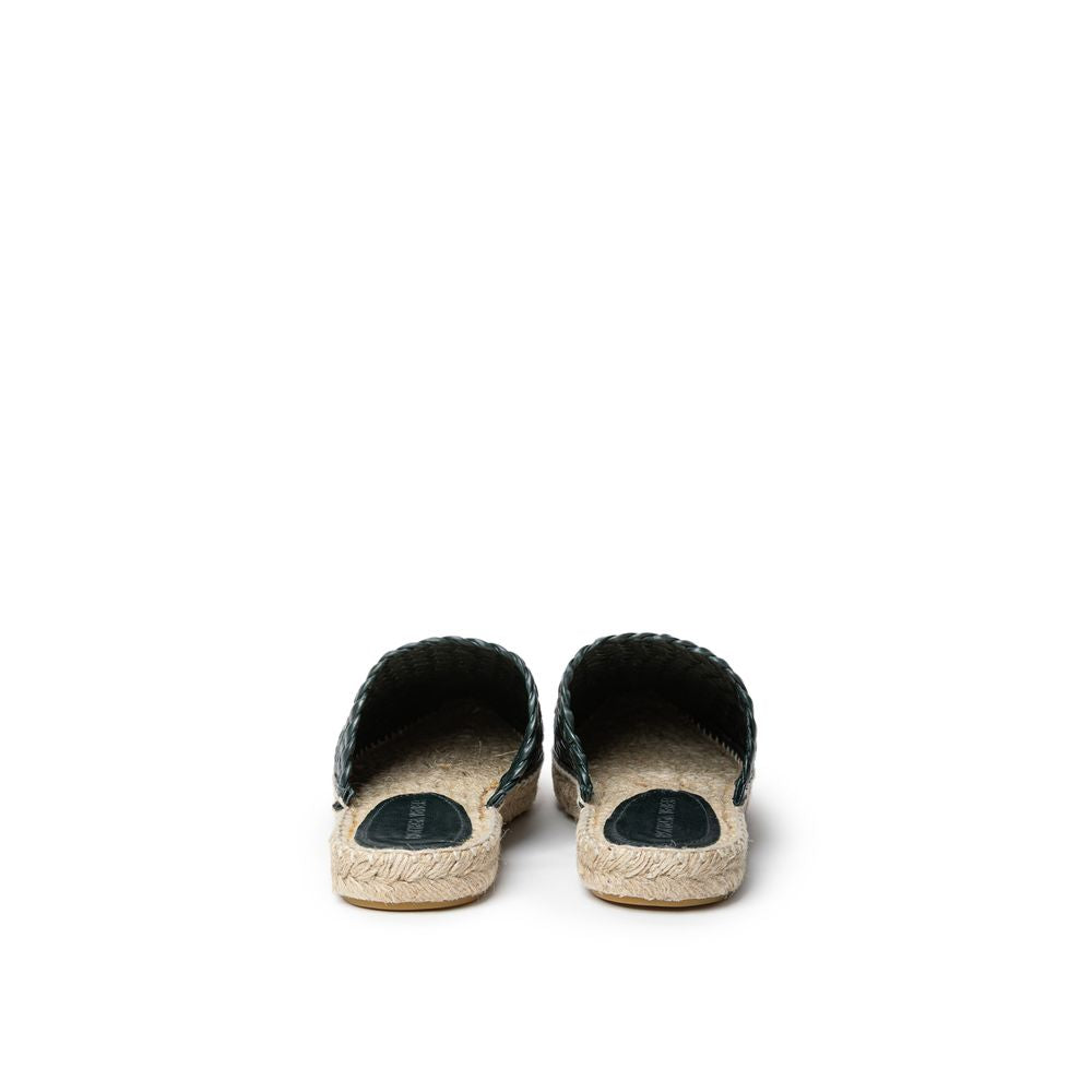 Espadrille en cuir vert
