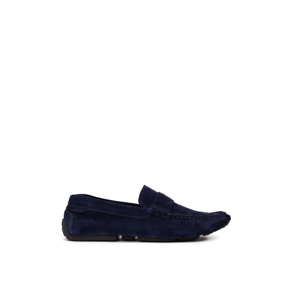 Mocassins en cuir bleu