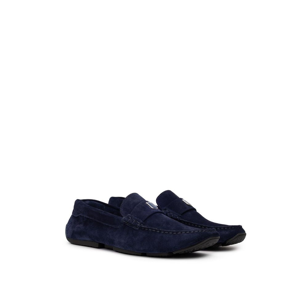 Mocassins en cuir bleu