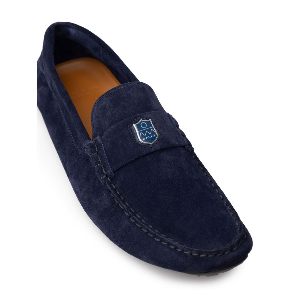 Mocassins en cuir bleu