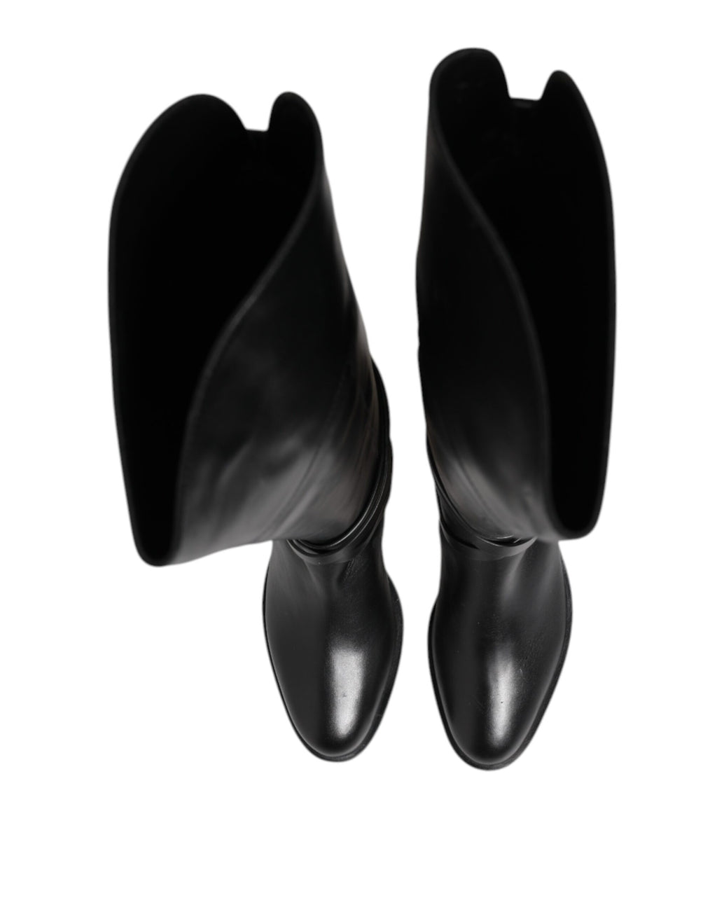 Bottines hautes en cuir noir avec boucle