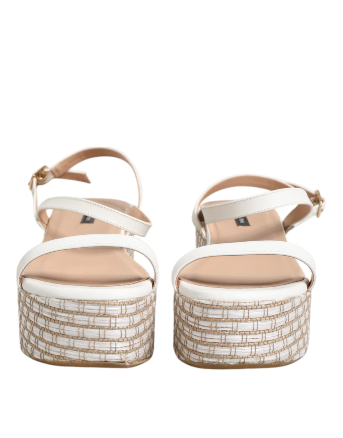 Sandales Espadrilles Blancs avec Bride de Cheville