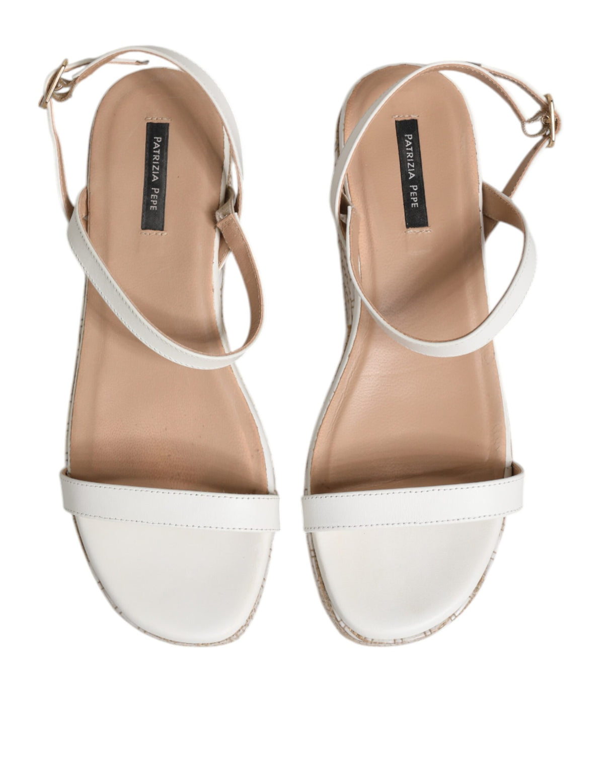 Sandales Espadrilles Blancs avec Bride de Cheville